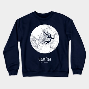 Brasilia, Brazil City Map - Full Moon Crewneck Sweatshirt